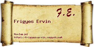 Frigyes Ervin névjegykártya