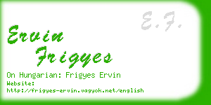 ervin frigyes business card